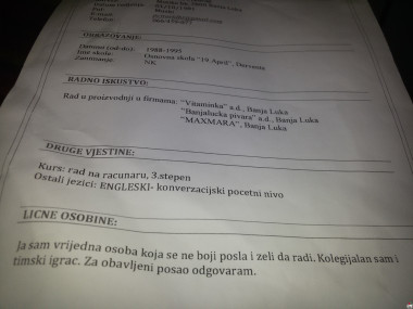 Trazim posao