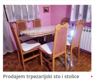 Prodajem trpezarijski sto I stolice 