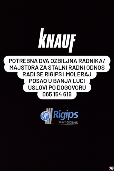 potrebna 2 rigipsera