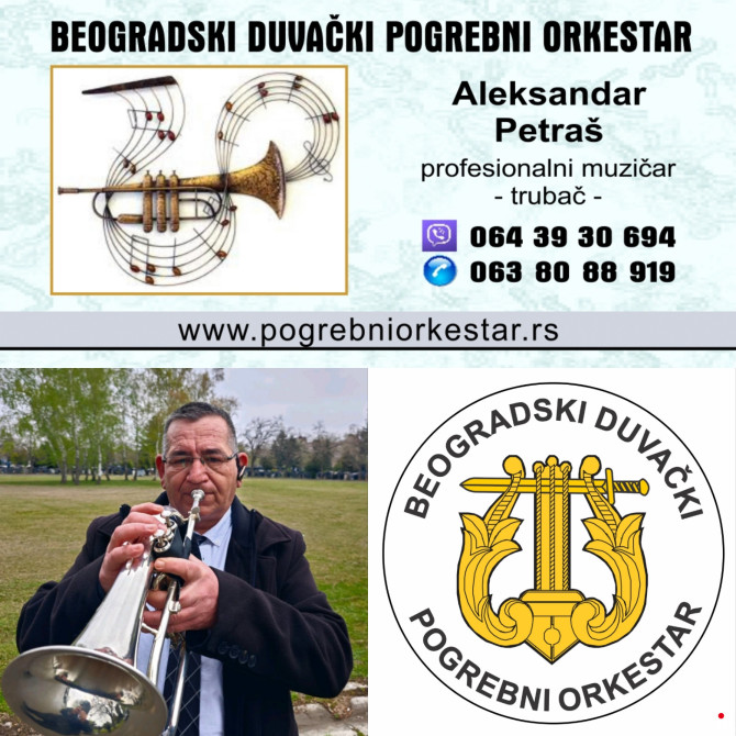 Solo truba, violina, harmonika, crkveni hor orkestar za sahrane pogrebe