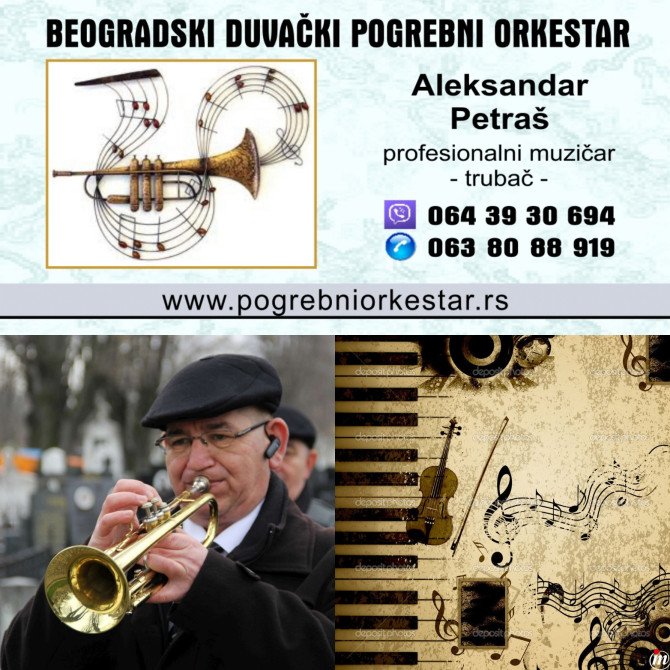 Solo truba, violina, harmonika, crkveni hor orkestar za sahrane pogrebe