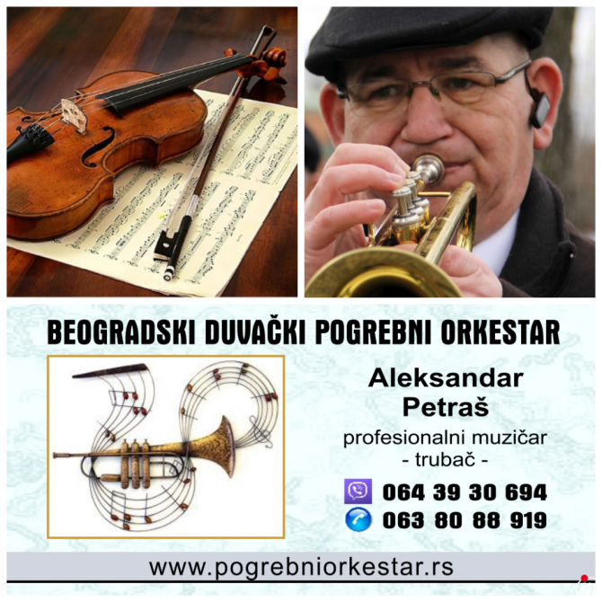 Solo truba, violina, harmonika, crkveni hor orkestar za sahrane pogrebe