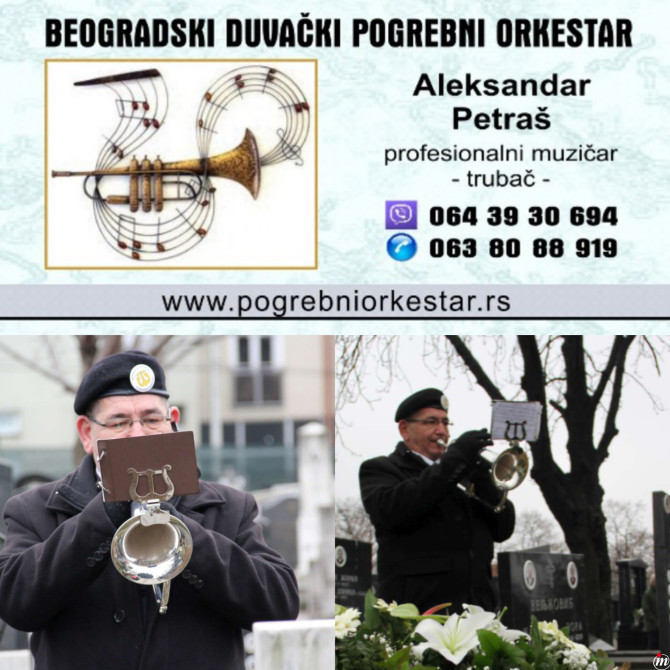 Solo truba, violina, harmonika, crkveni hor orkestar za sahrane pogrebe