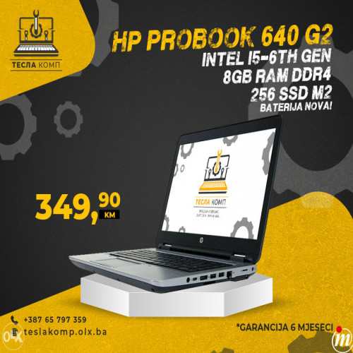 Laptop HP ProBook 640 G2 / i5-6th / 8 RAM / 256 SSD