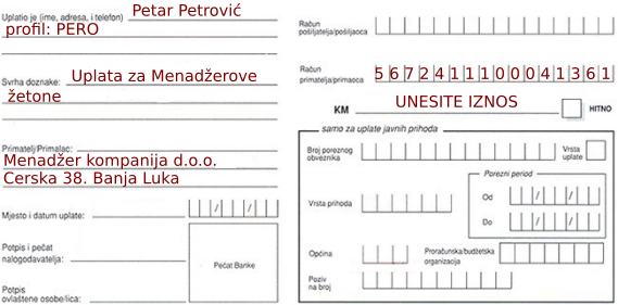 Primjer uplatnice